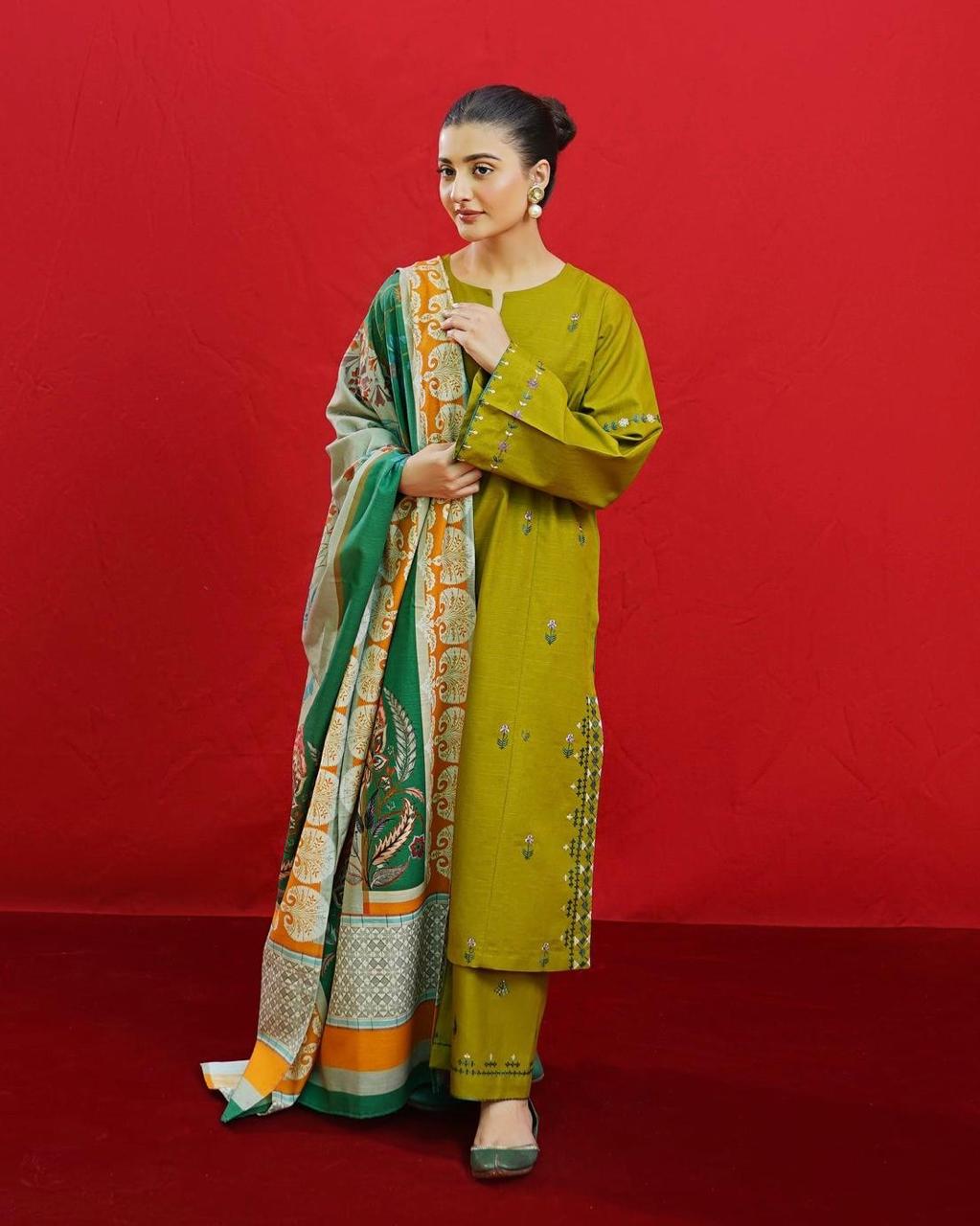 Women Embroidery Dress With Dupatta Unstitched